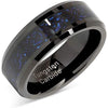 Malden Men’s Black Tungsten Band Celtic Dragon Blue Carbon Fiber Inlay - 8mm