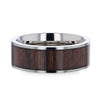 MELBOURNE Black Walnut Wood Inlaid Titanium Men’s Wedding Band - 8mm