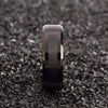 Men’s Beveled Black Tungsten Wedding Band Brushed Center - 8mm