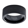 Men’s Black Brushed Pipe Cut Tungsten Carbide Wedding Band - 7mm 9mm & 12mm