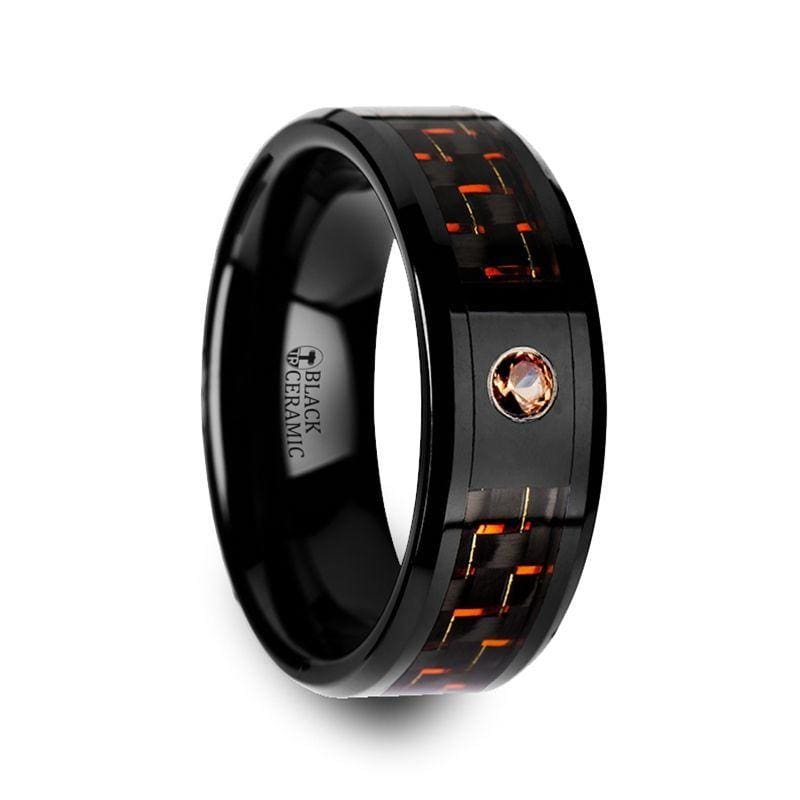 8mm Mens Tungsten Ring Black Carbon Fiber Inlay Mens Metal Rings Carbi – A  Sense of Style