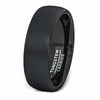 Men’s Domed Black Tungsten Ring With Brushed Center - 8mm