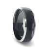 NEWARK Domed Black Titanium Men’s Wedding Ring With Beveled Edges - 8mm