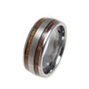 PASHA Mens Tungsten Wedding Band Hawaiian Koa Wood Inlay Comfort Fit - 8mm