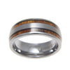 PASHA Mens Tungsten Wedding Band Hawaiian Koa Wood Inlay Comfort Fit - 8mm