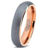 Rose Gold Womens Tungsten Wedding Band Domed Brushed - 5mm