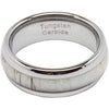 Saginaw Men’s Domed Tungsten Carbide Ring Elk Deer Antler Inlaid Center - 8mm