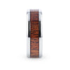 SANFORD Beveled Mahogany Wood Inlaid Titanium Men’s Wedding Ring - 8mm