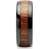 Saugus Black Tungsten Koa Wood Wedding Band with Beveled Edges - 8mm