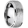 Stuttgart Tungsten Carbide Ring Stepped Edges Hammered Center - 9mm