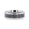 VAIL Beveled Dark Deer Antler Inlaid Titanium Men’s Wedding Band - 8mm