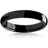 Women’s Classic Dome Black Polished Tungsten Carbide Ring 4mm