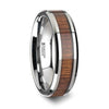 Xander Tungsten Carbide Wedding Band Set With Koa Wood Inlaid - 4mm - 12mm