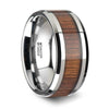 Xander Tungsten Carbide Wedding Band Set With Koa Wood Inlaid - 4mm - 12mm